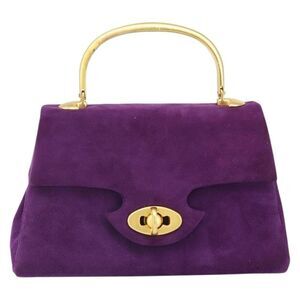 Givenchy Vintage Handbag Suede Purple Suede Handbag (Pre-Owned)